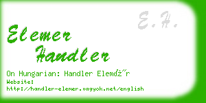 elemer handler business card